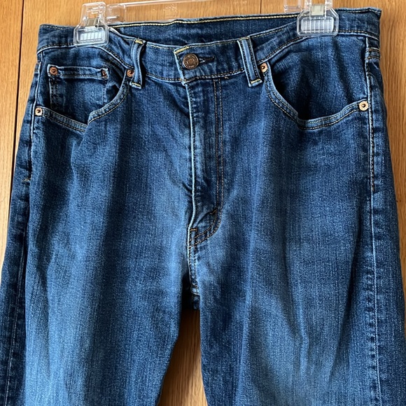 Levi's Other - Levi’s 505 zip fly straight fit stretch denim blue jeans 34 waist broken in GUC